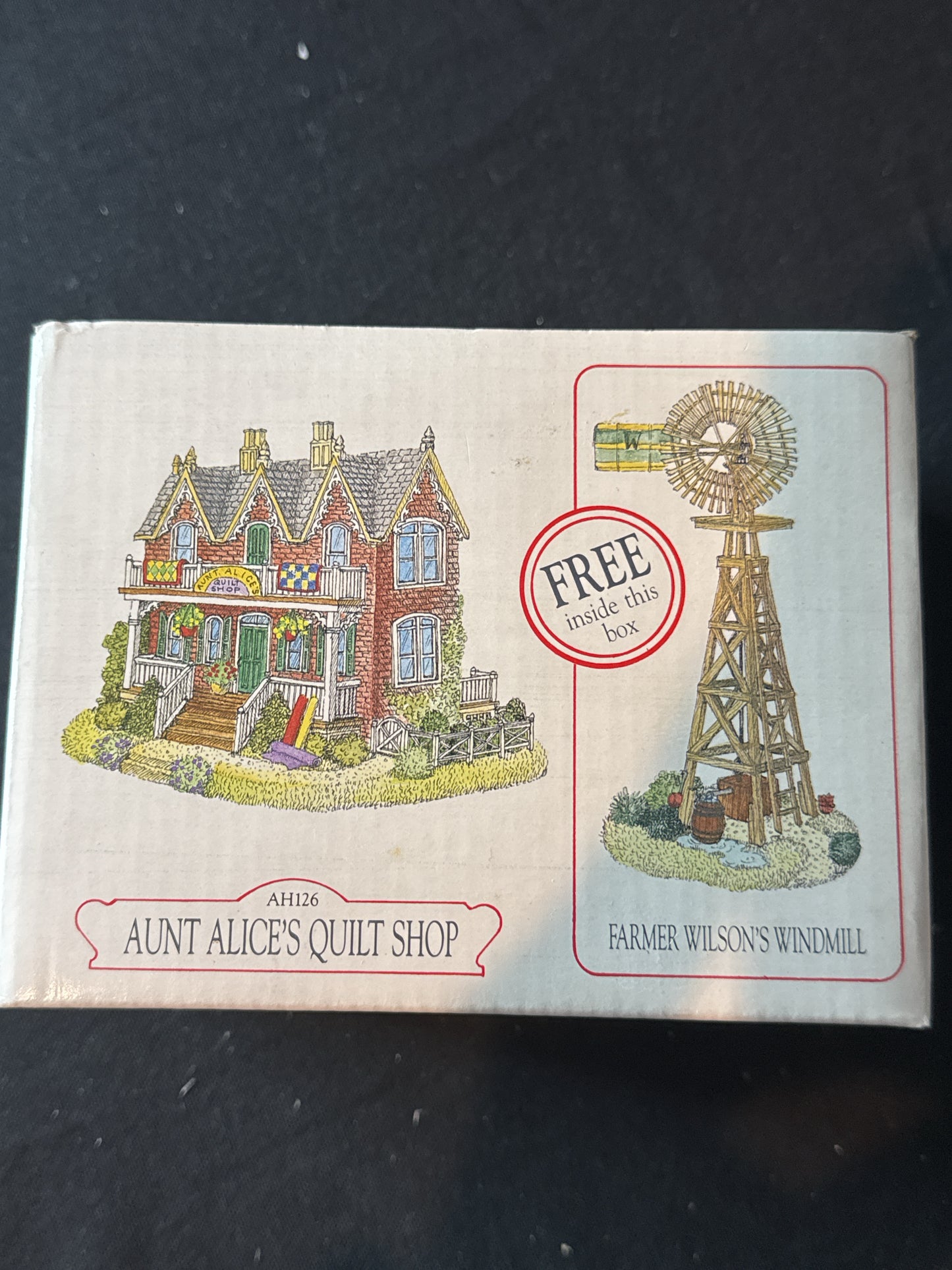 Liberty Falls Aunt Alice's Quilt Shop AH126 & Farmer Wilson's Windmill New in Box
