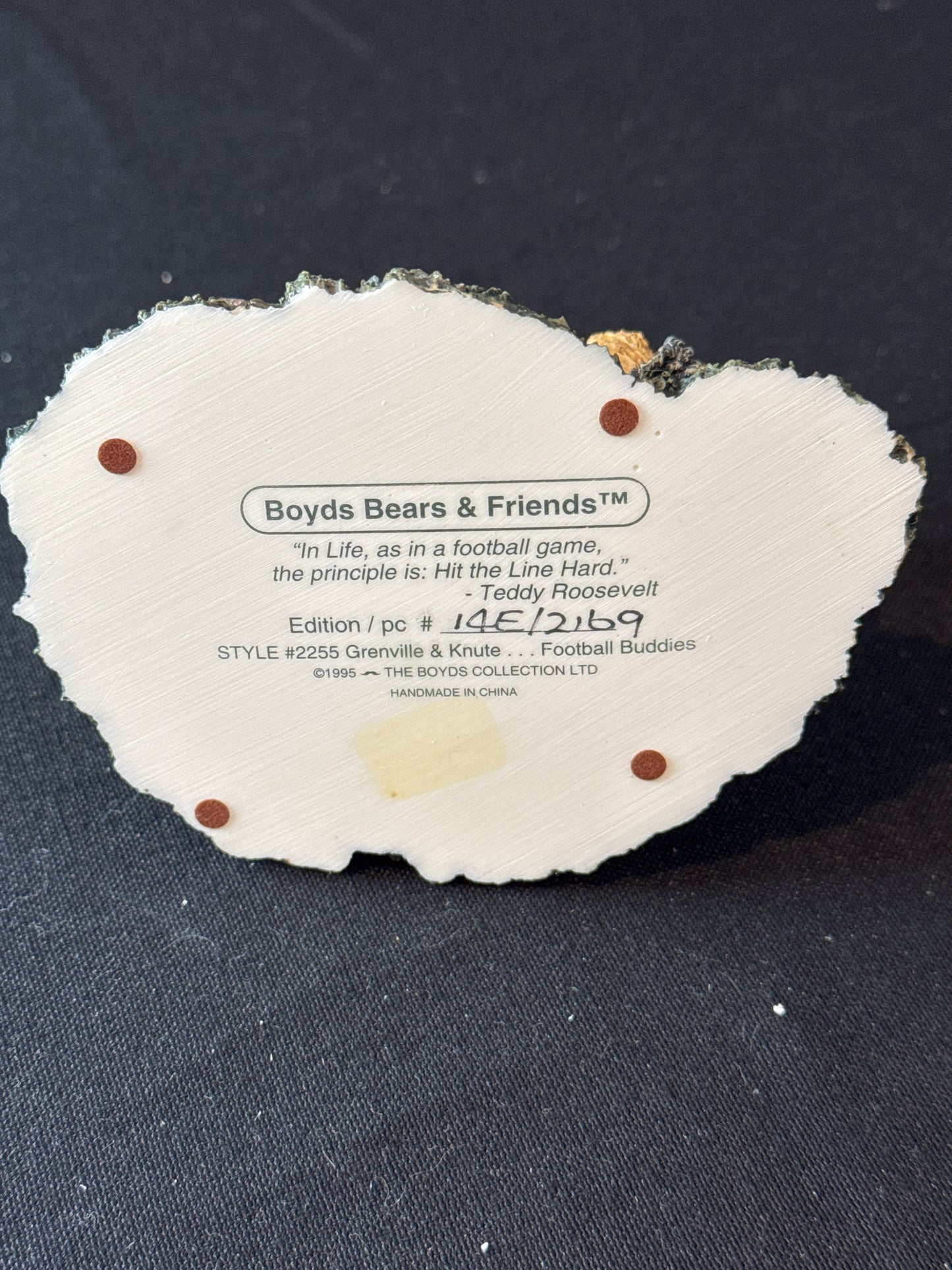 Boyds Bears & Friends 1995 Football Buddies Grenville & Knute #2255 Numbered w/ Box