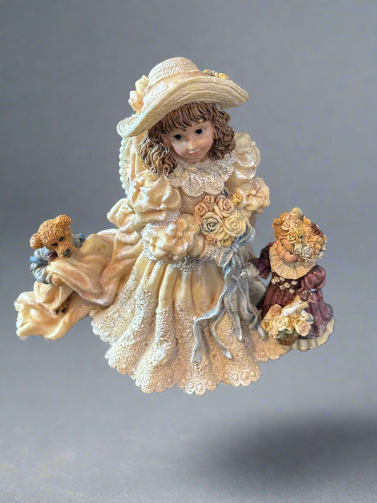 Boyds Yesterday's Child 1995 Dolostone #3508 Emily w/ Kathleen & Otis The Future w/ Box