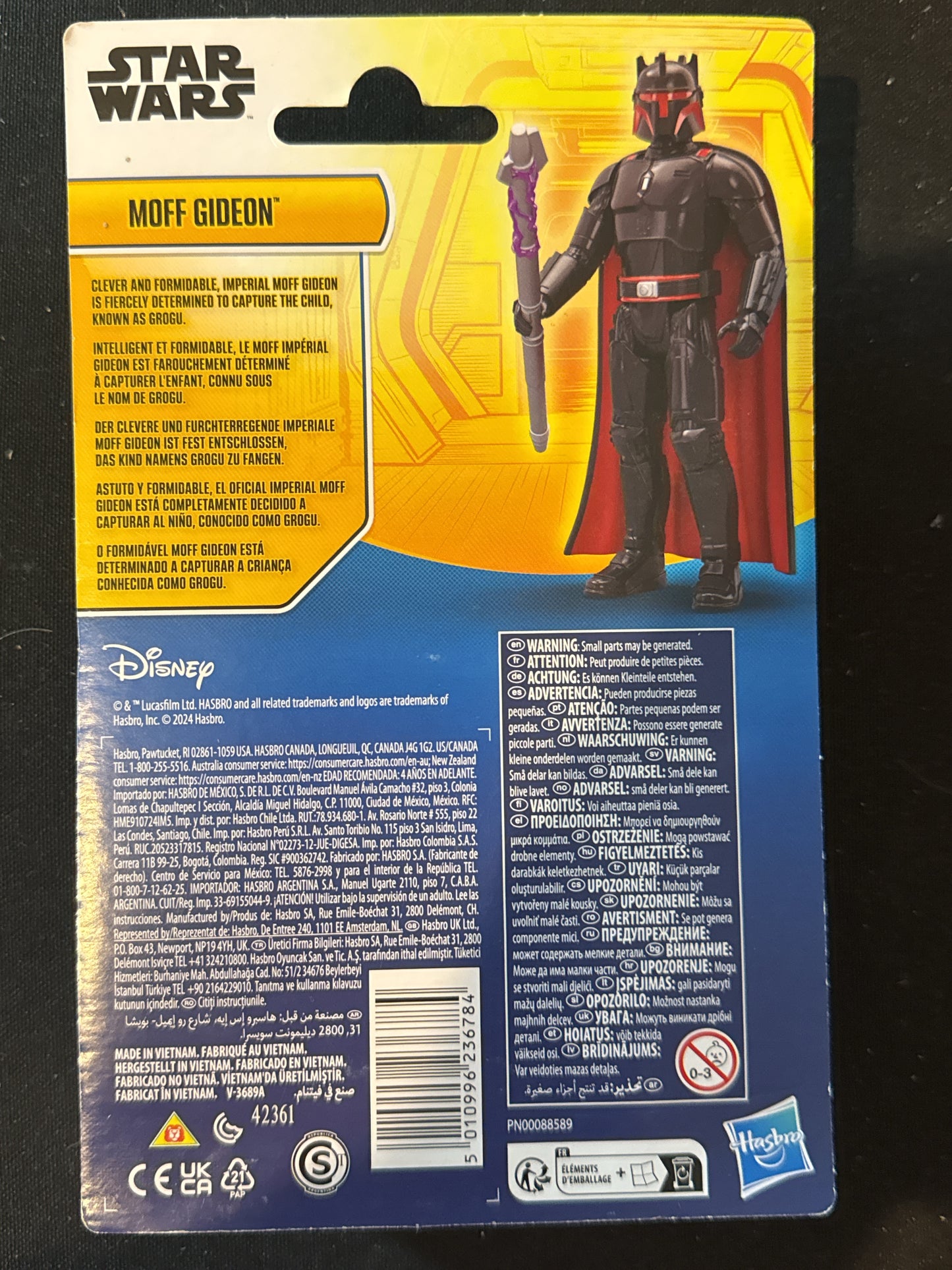 Disney Star Wars Moff Gideon Action Figure Approx 4" Tall w/ Accessories New in Box