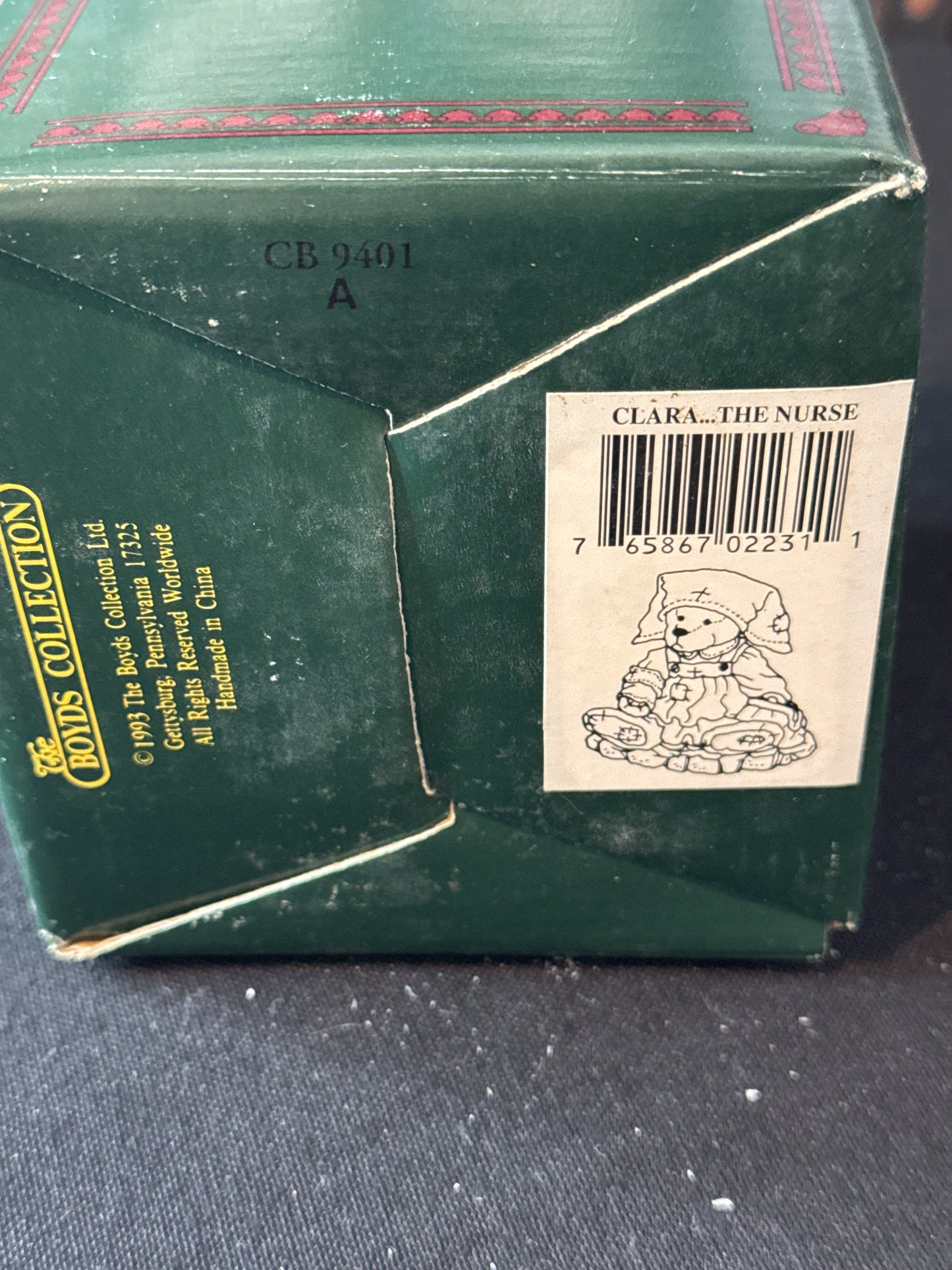 Boyds Bears & Friends Clara The Nurse Figurine #2231 Retired 1993 w/ Box