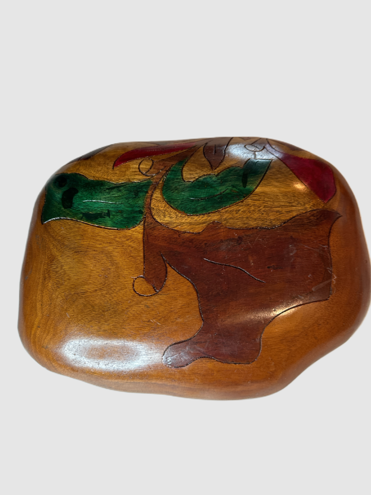 Hand Carved Wooden Nut or Candy Dish 10.5" X 9" X 3"