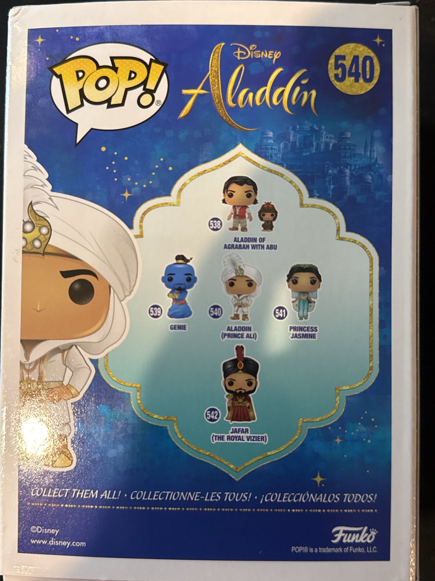 Funko Pop! Disney Aladdin Prince Ali Vinyl Figure #540 New in Box