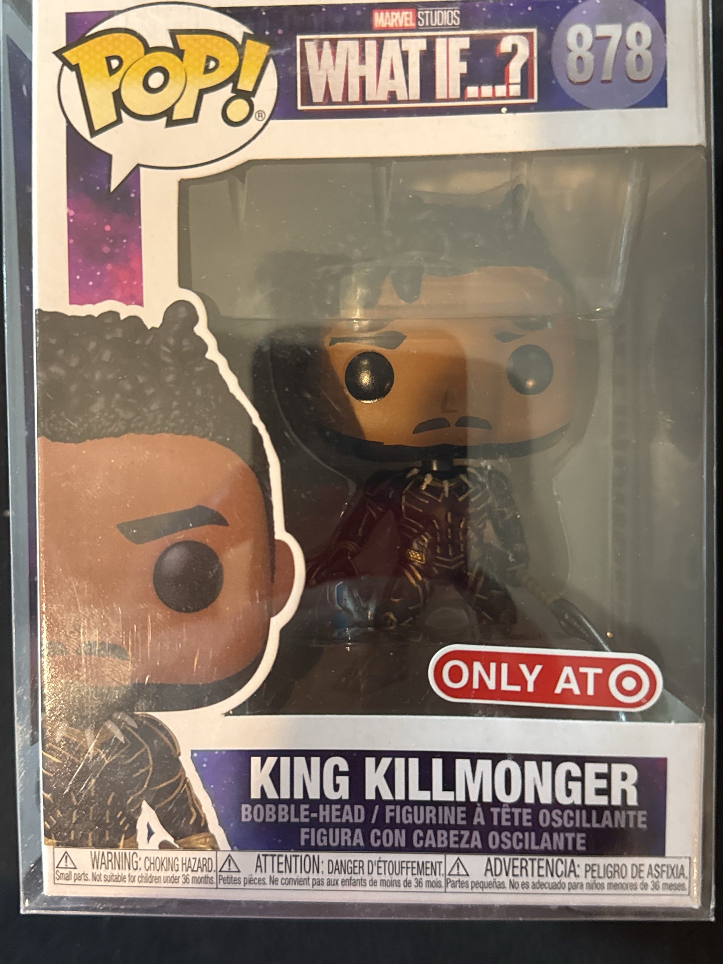 Funko Pop! Marvel Studios What If? King Killmonger Bobble Head #878 New in Box