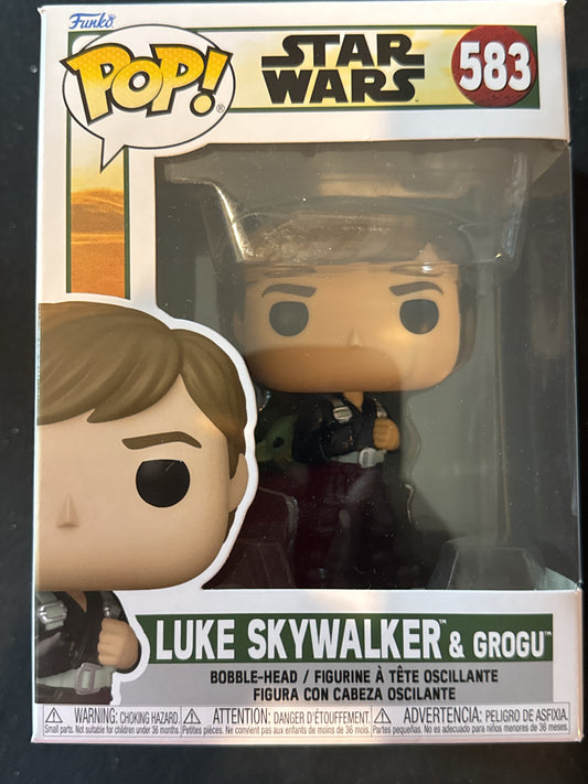 Funko Pop! Disney Star Wars Luke Skywalker & Grogu Bobble Head #583 New in Box