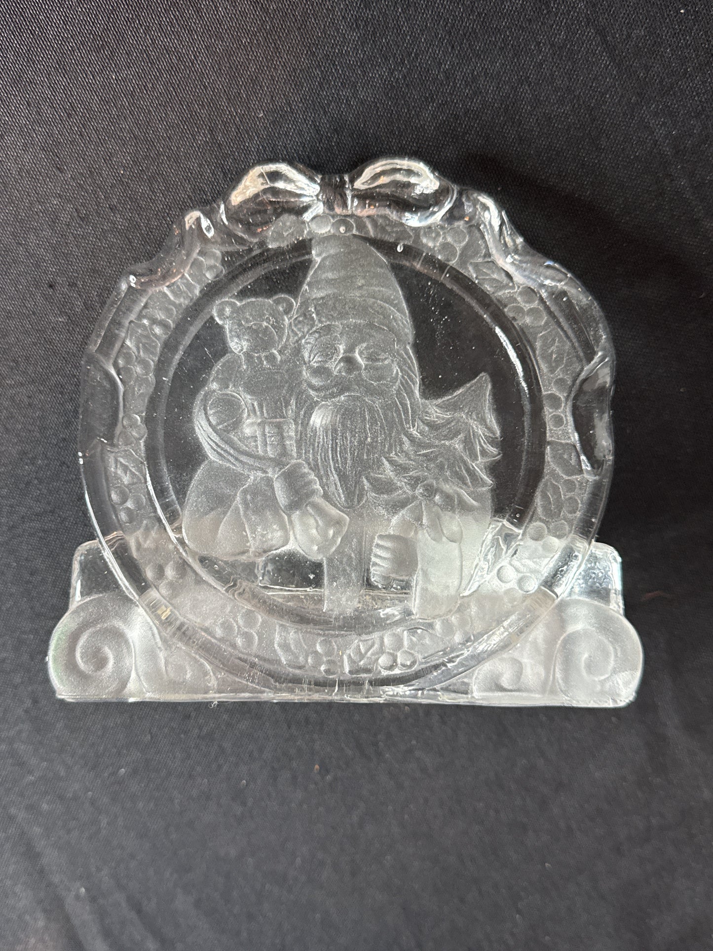 Glass Santa Tea Light Christmas Decoration 5.25" Tall