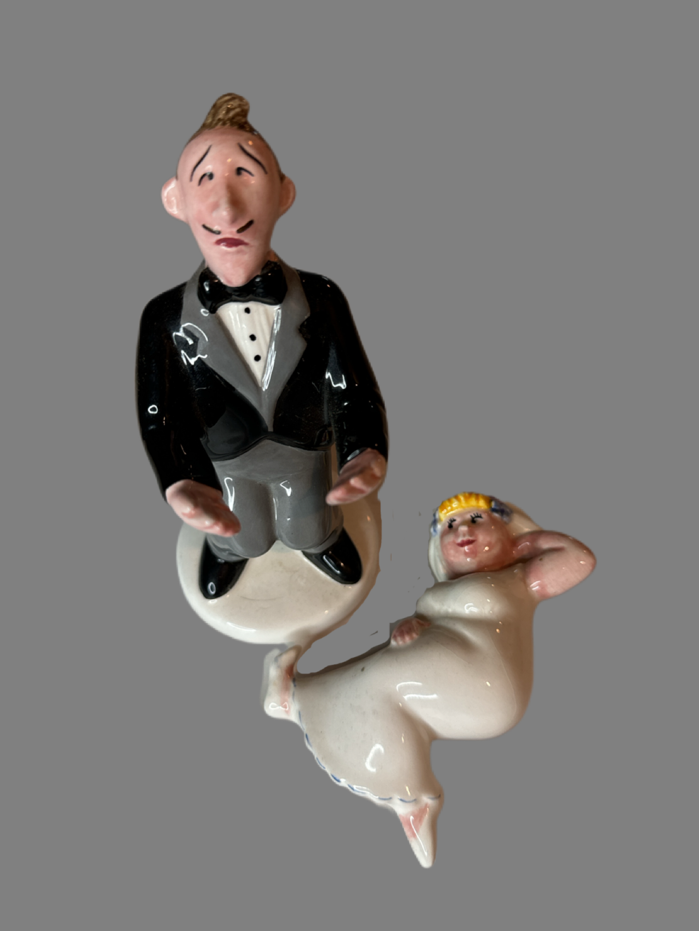 Clay Art Collectible Salt and Pepper Shakers Happily Ever After #7340