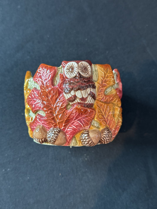 Fitz & Floyd Woodland Tree Stump Votive Candle or Wax Oil Warmer 3" High x 4" Wide