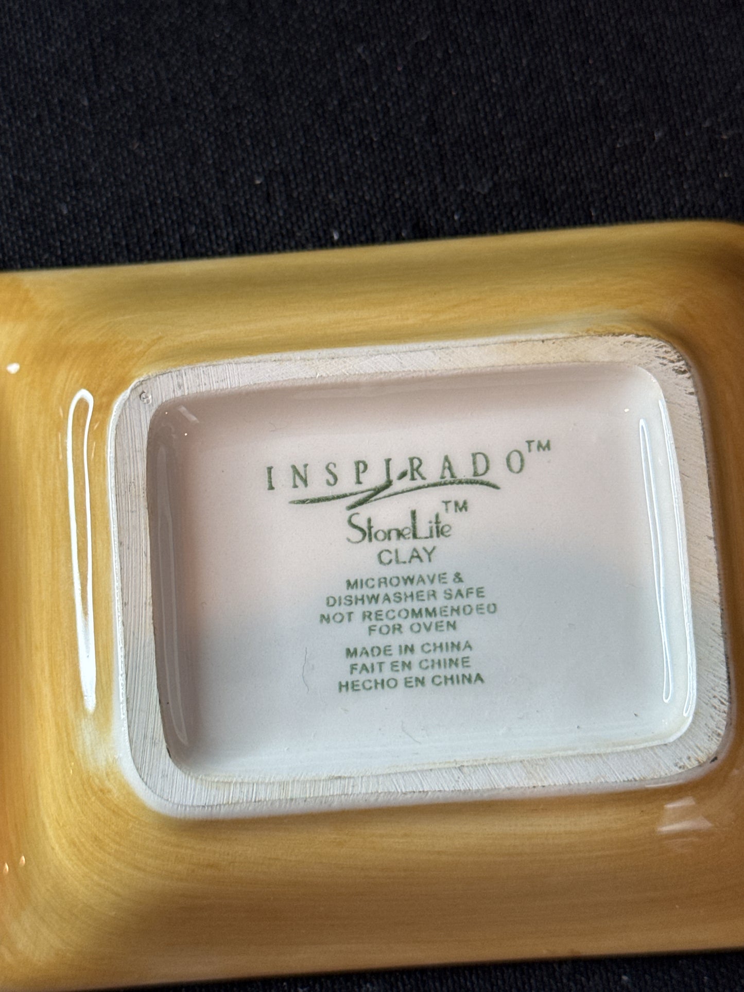 Inspirado Stonelite Clay Ceramic Two Section Olive Serving Dish 8" x 3.25"