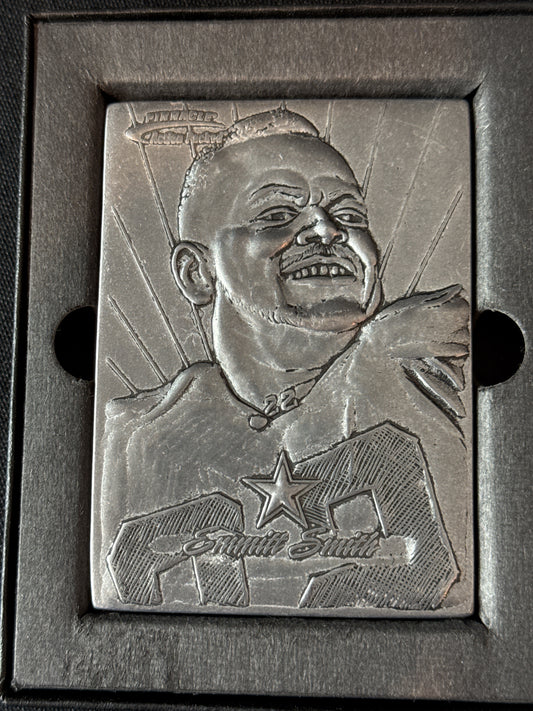 Emmitt Smith Pewter Football Card Double Sided In Box