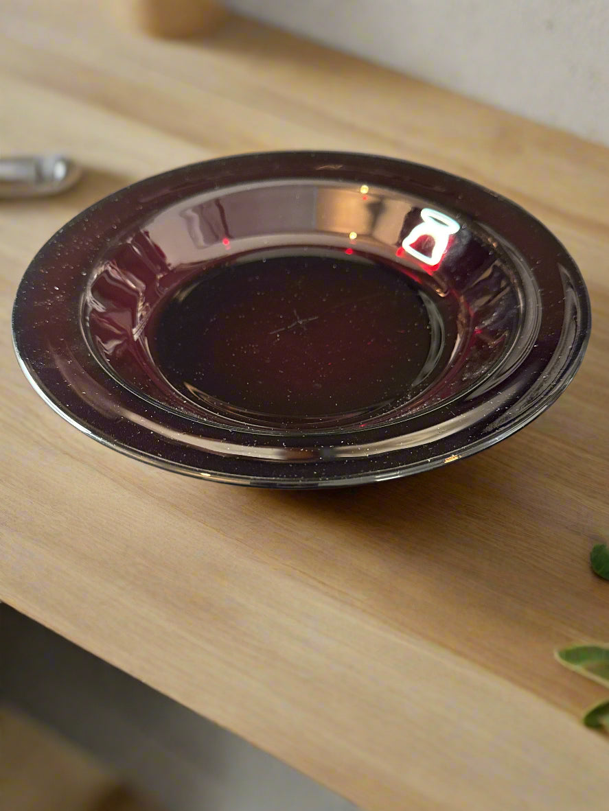 Set of 8 Ruby Red Arcoroc France Wide Rim Bowls 8.5" Wide