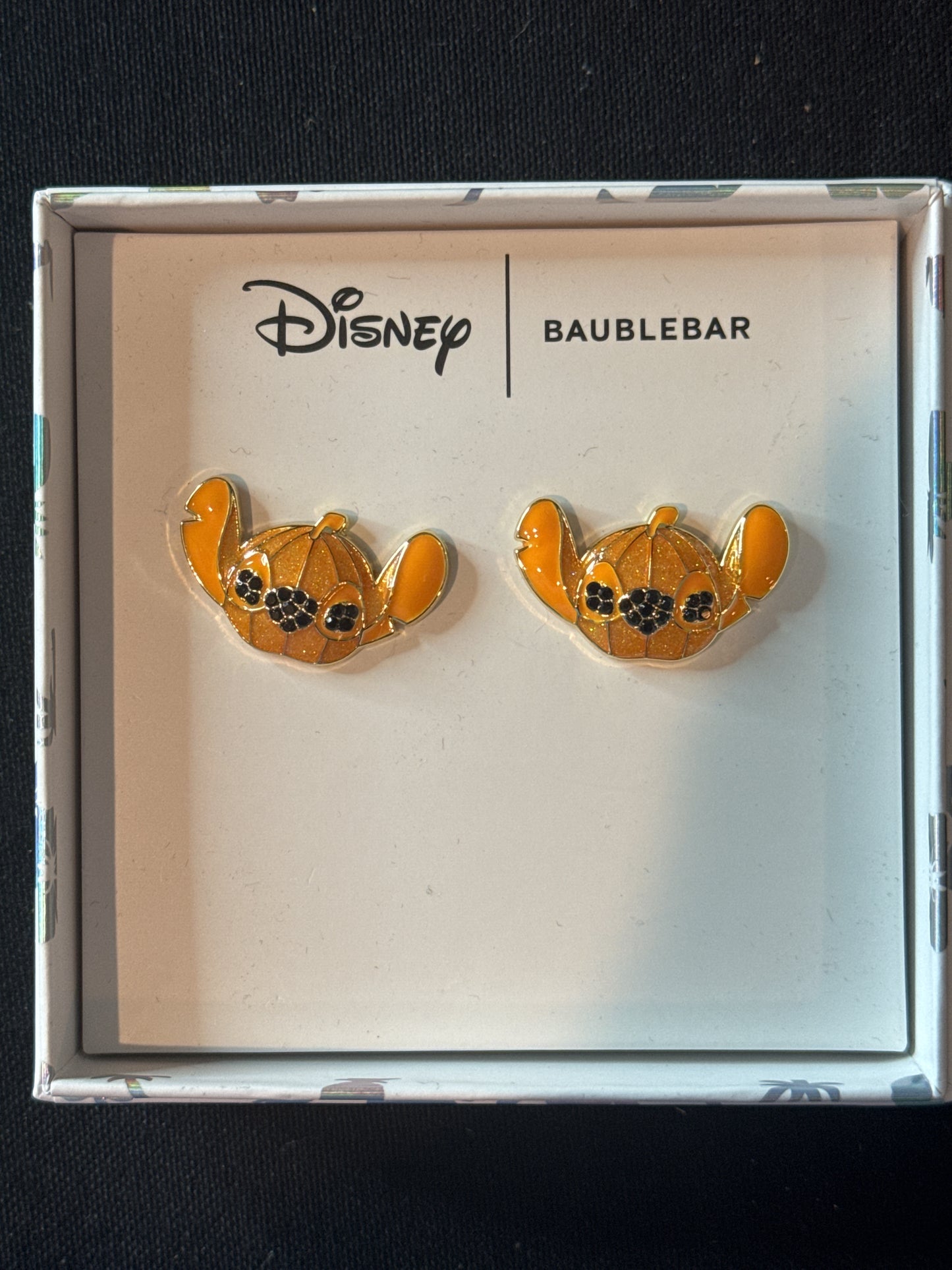 Disney Baublebar Stitch Orange Pumpkin Earrings New in Box