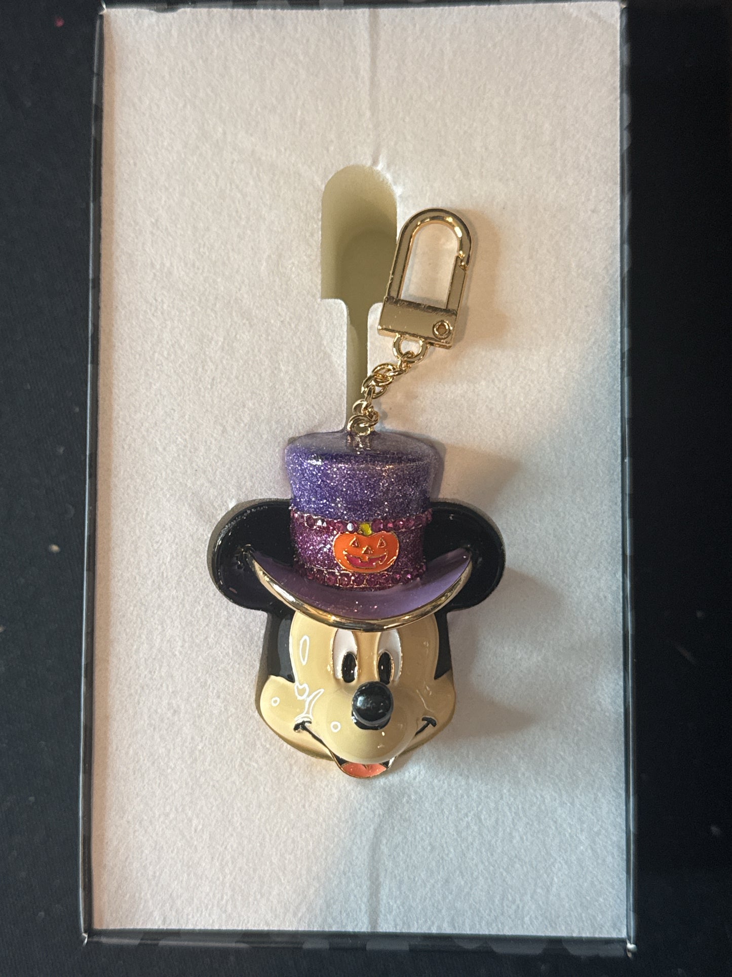 Disney Baublebar Mickey Mouse Purple Tophat KeyChain Purse Charm Halloween New in Box