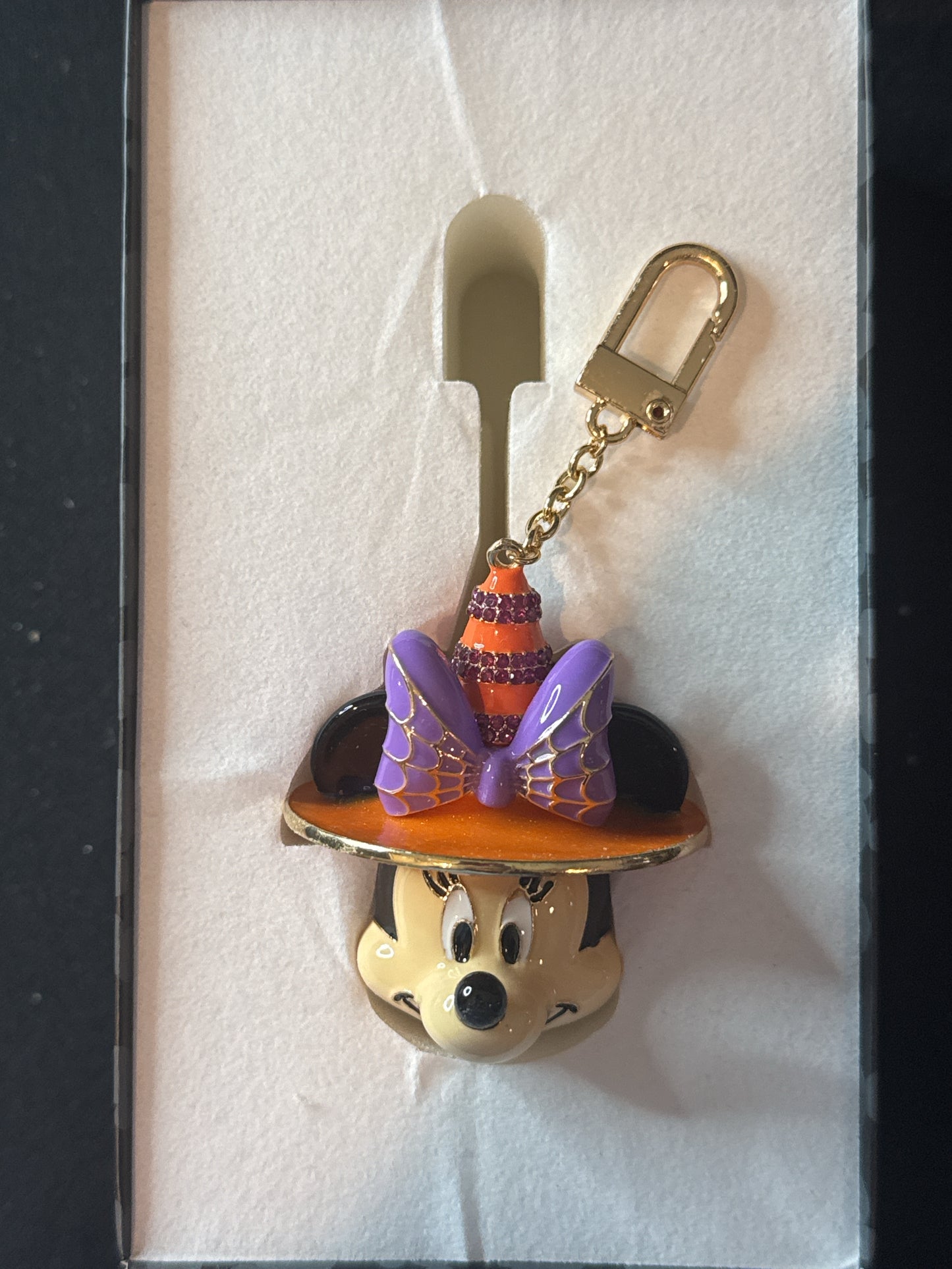 Disney Baublebar Minnie Mouse Witch Hat KeyChain Purse Charm Halloween New in Box