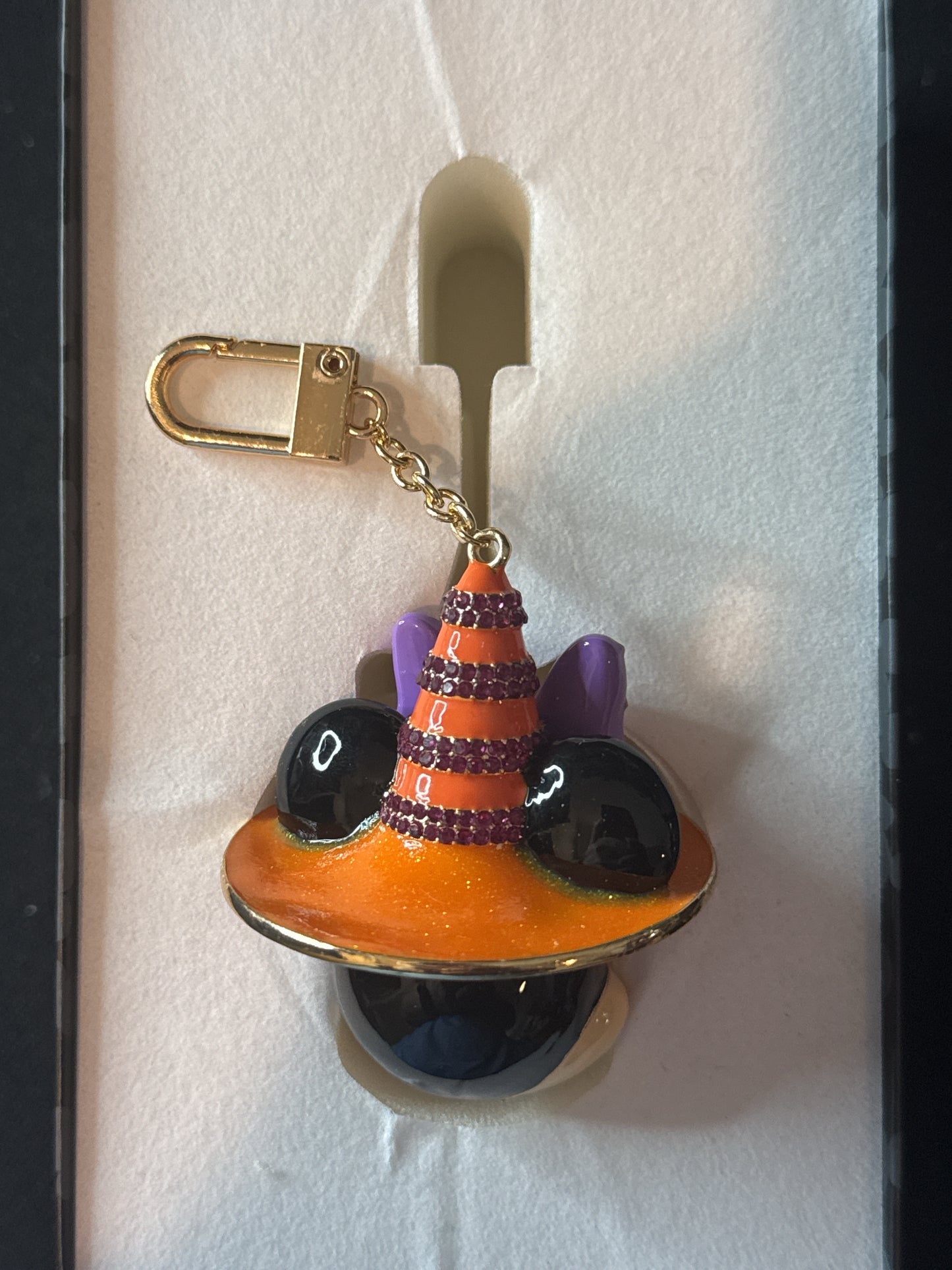 Disney Baublebar Minnie Mouse Witch Hat KeyChain Purse Charm Halloween New in Box
