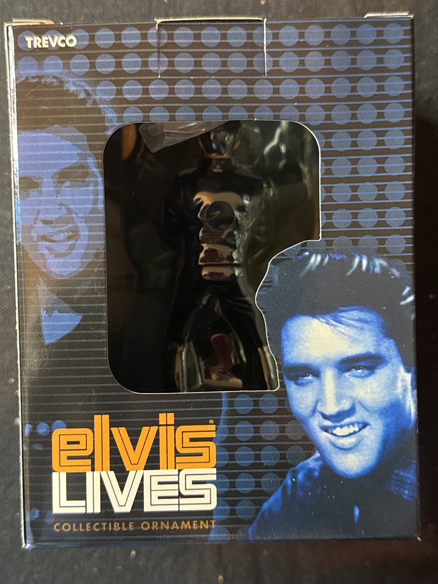 Vintage Elvis Presley Collectible Christmas Ornament Standing With Microphone New in Box