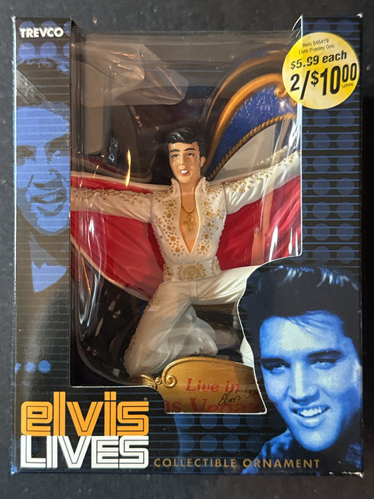Vintage Elvis Presley Collectible Christmas Ornament Kneeling With Cape New in Box