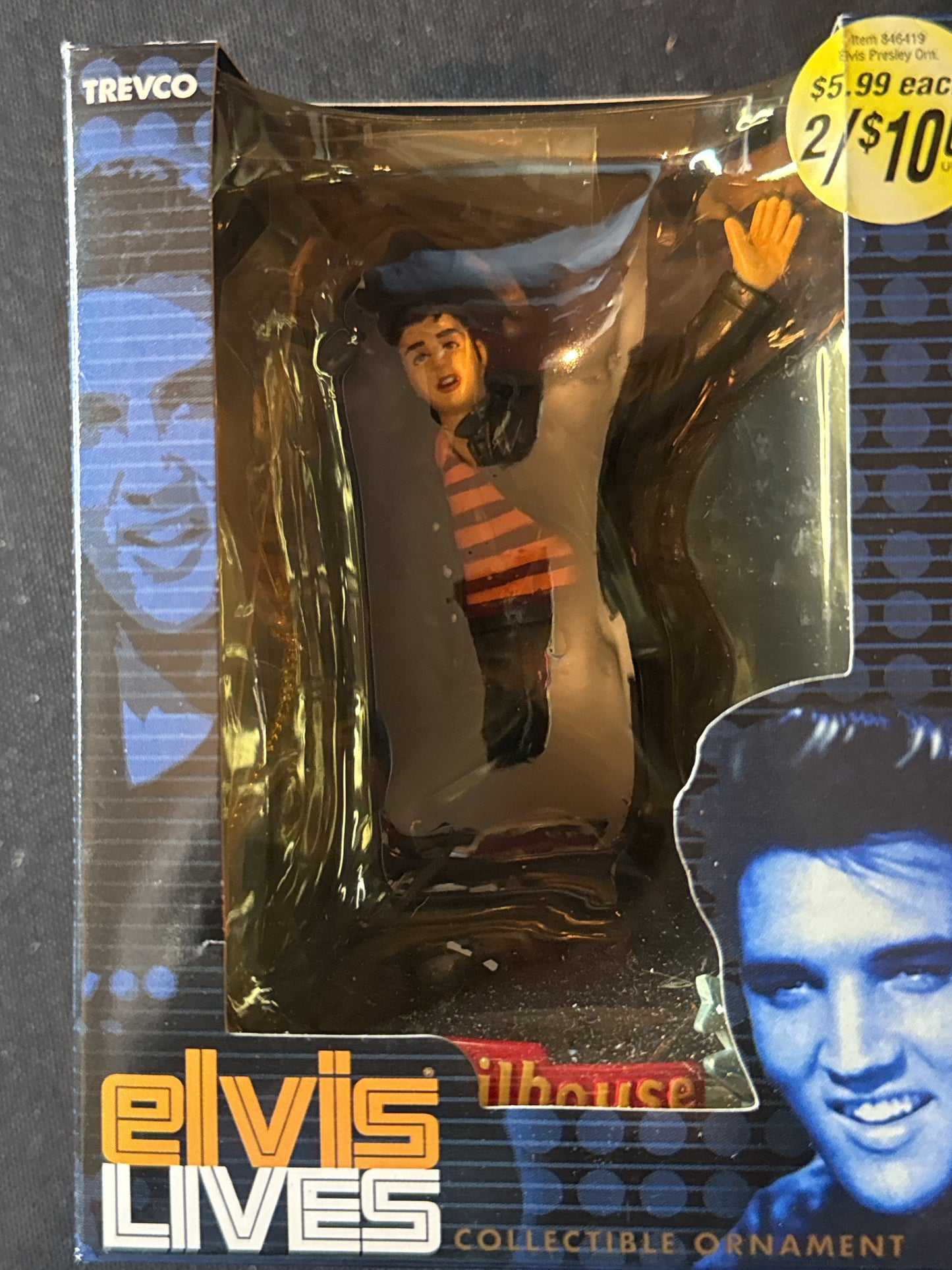 Vintage Elvis Presley Collectible Christmas Ornament Jailhouse Rock Pose New in Box