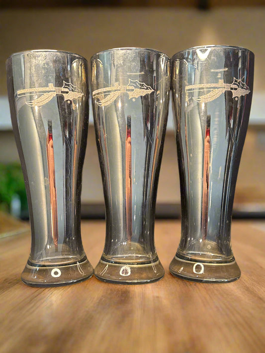 Florida Seminoles NCAA 16oz (3) Glasses Glacier Pilsner with Crystal Ice Finish