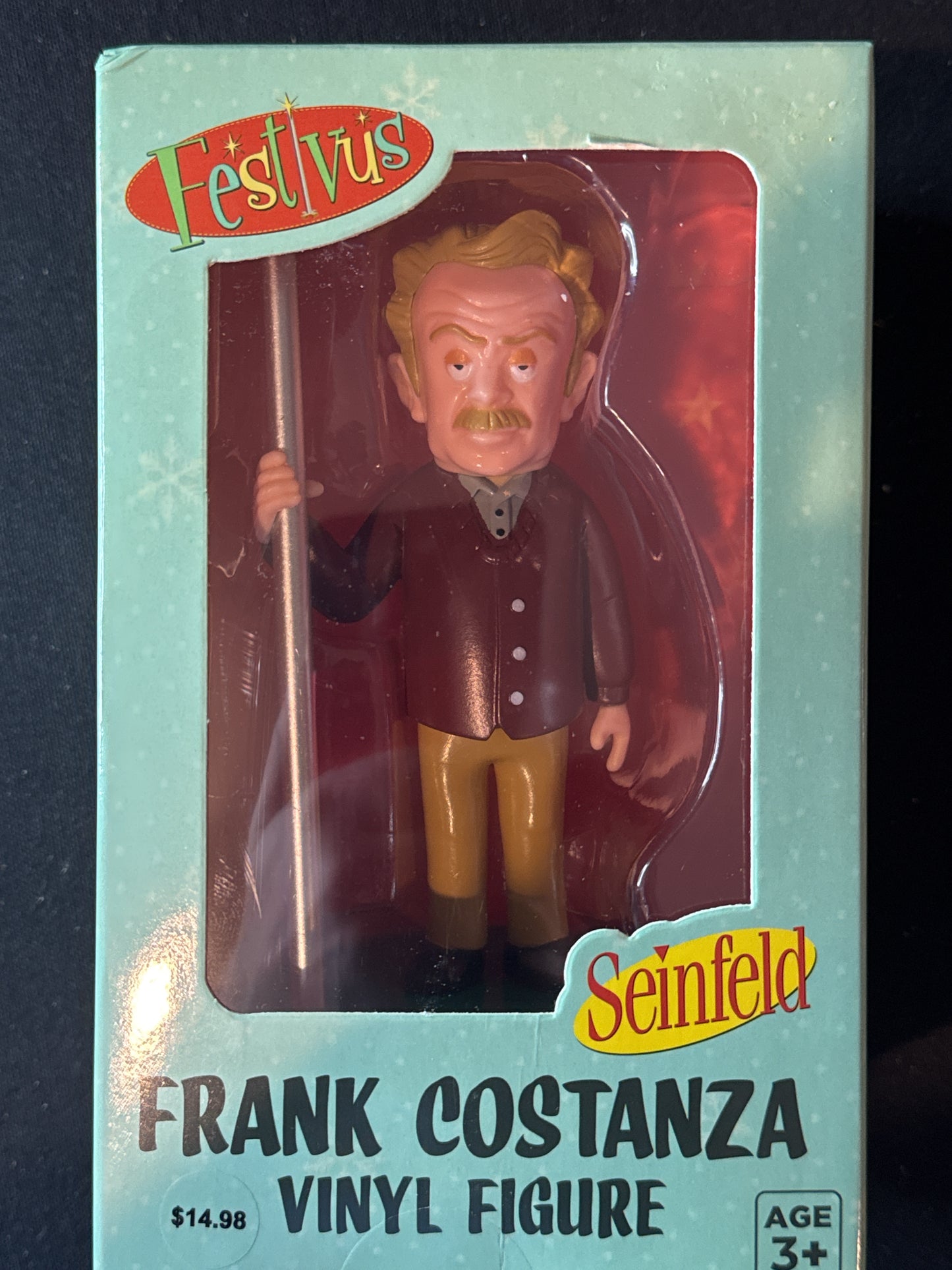Seinfeld Festivus Frank Costanza Vinyl Figure With Stand and Festivus Pole New in Box