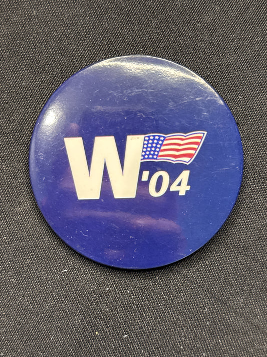 George W. Bush "W '04" 3" Button For President Campaign PinBack Button