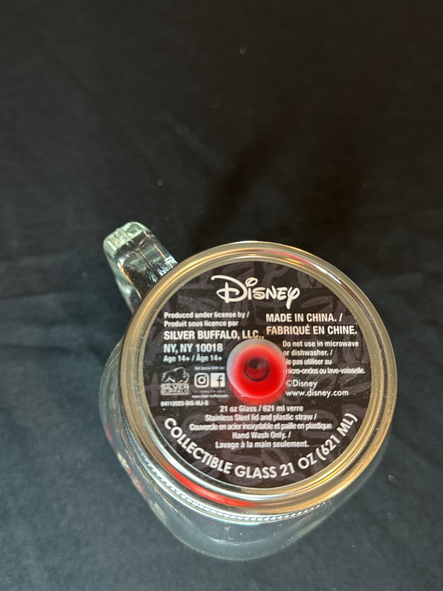 Disney Collectible Glass Mason Jar Minnie Mickey Forever 21oz Straw Lid New Inventory