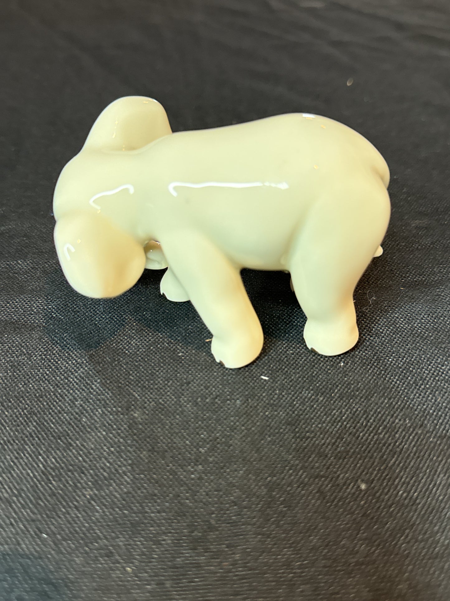 Lenox Small 2-3" Bone China Standing Elephants Trunk Down Gold Accents Bashful Elephant