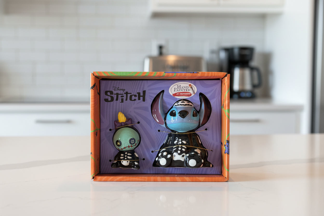Disney Stitch Ceramic Salt & Pepper Shakers Set New in Box