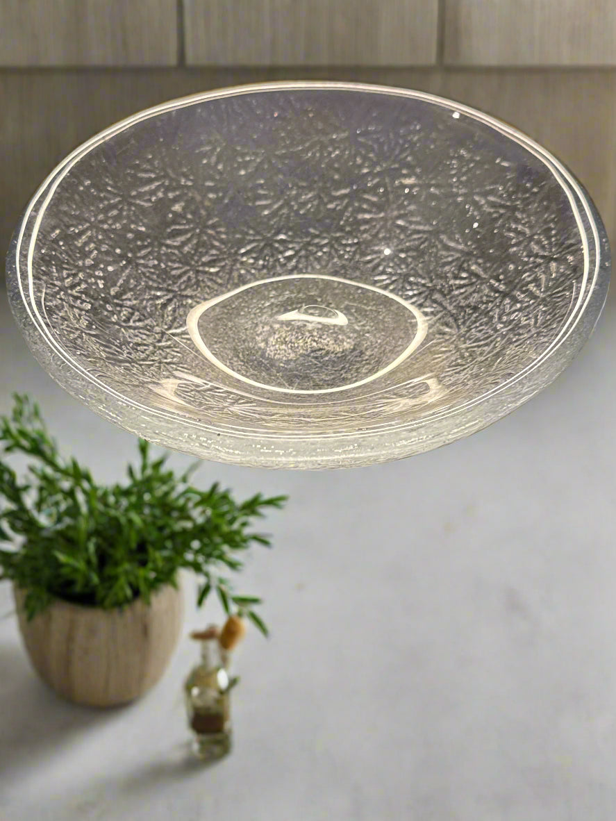 Blenko Starburst Clear 7" Wide 2" Tall Glass Bowl