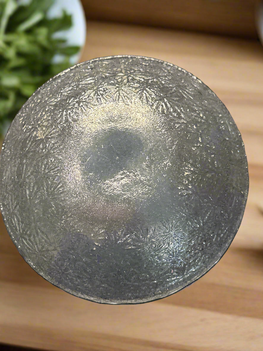 Blenko Starburst Clear 7" Wide 2" Tall Glass Bowl