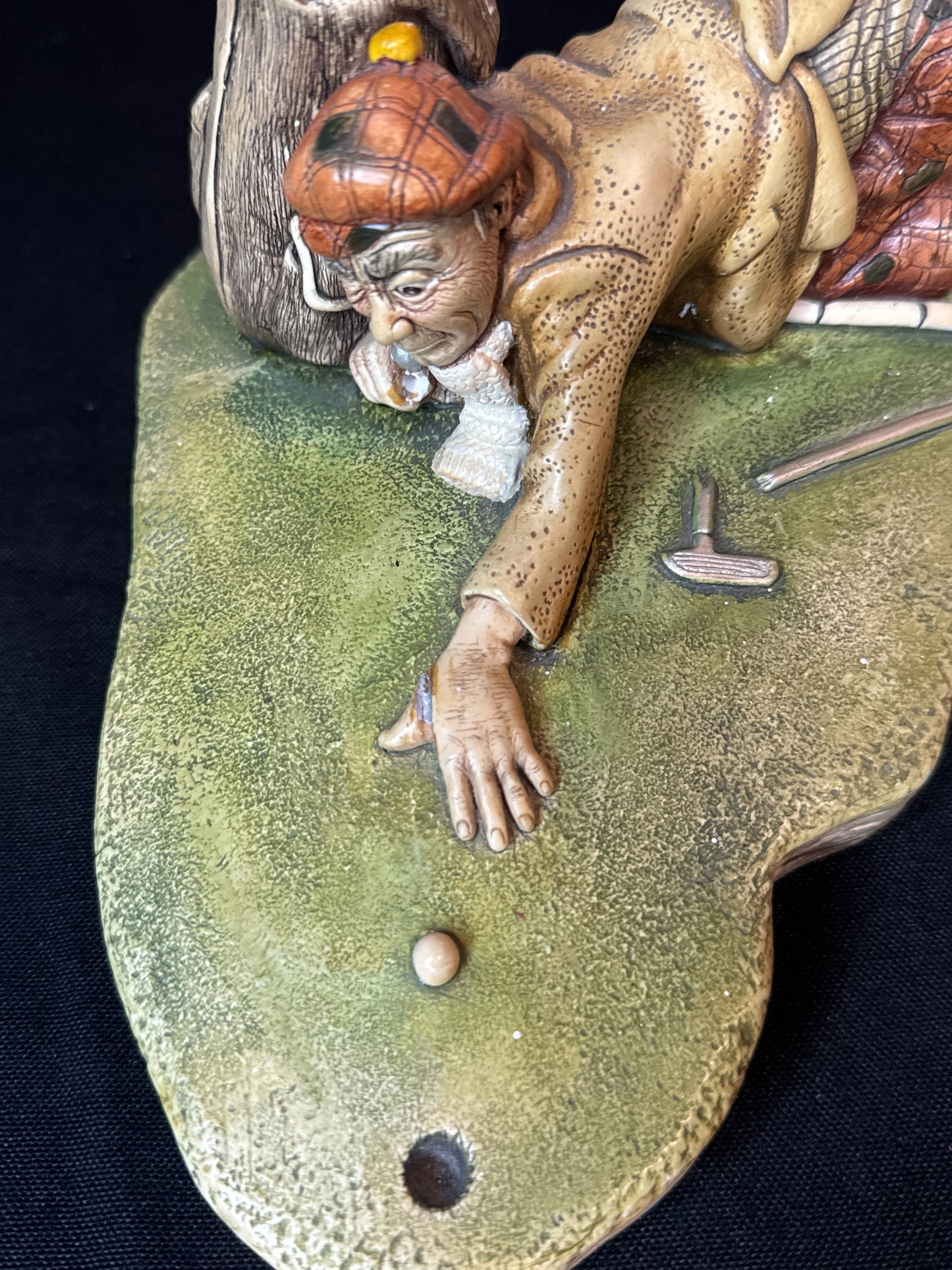 Vintage 1974 Naturecraft No. 840 Golfer Statue England Hand-Painted Dunlop Golf