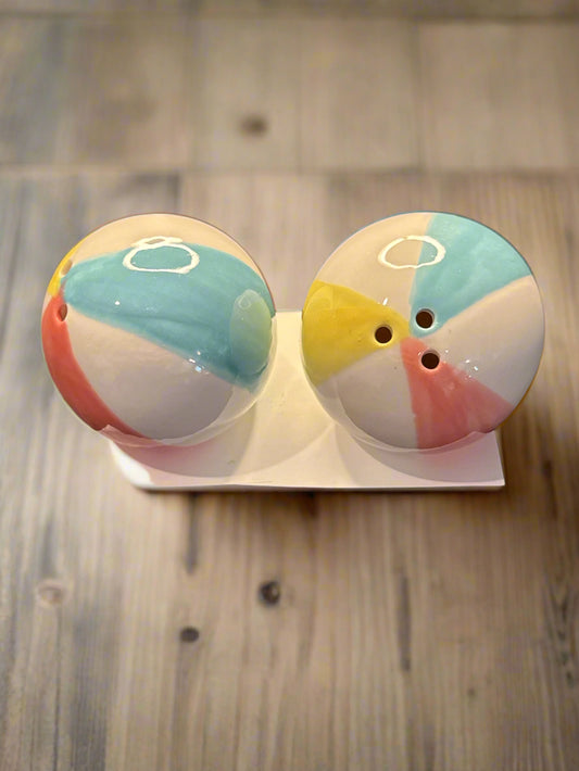 Beach Balls Salt & Pepper Shakers 2" Tall