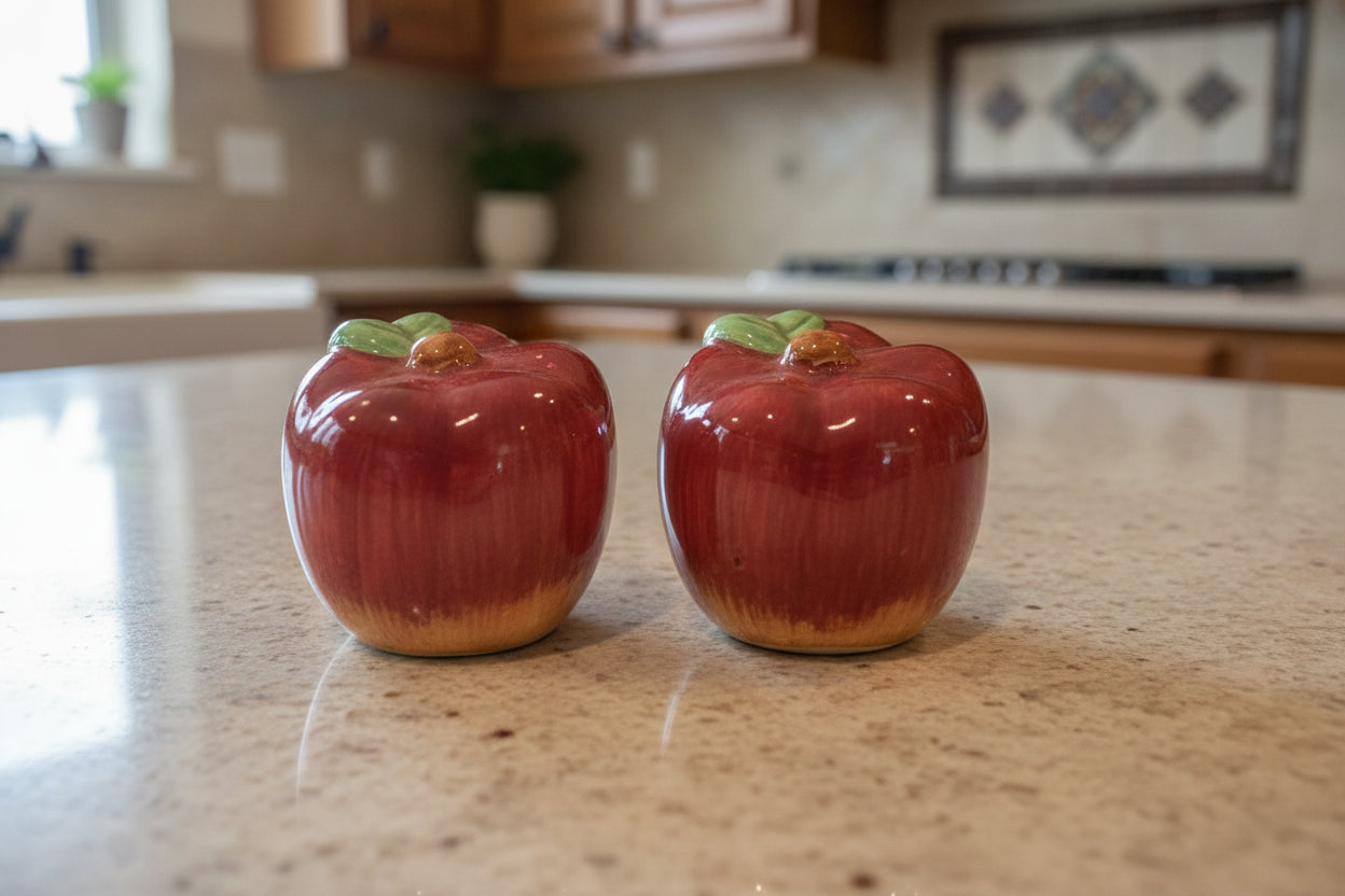 Apples Salt & Pepper Shakers New 2" Tall Excellent condition.