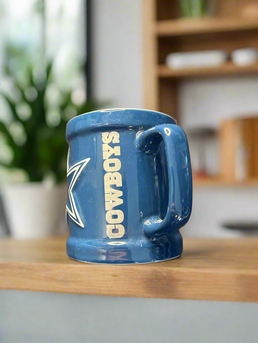 Dallas Cowboys NFL Coffee Mug Cup Blue 3D Star Officially Licensed Football Blue Grey
