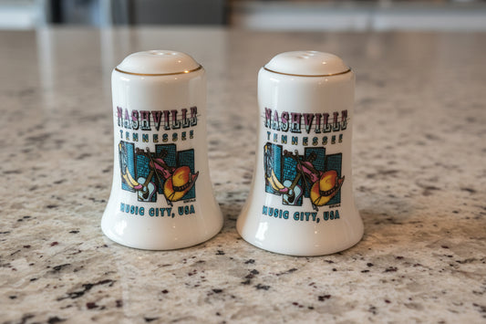 Nashville TN Music City USA Salt & Pepper Shakers Excellent Condition 2.75" Tall