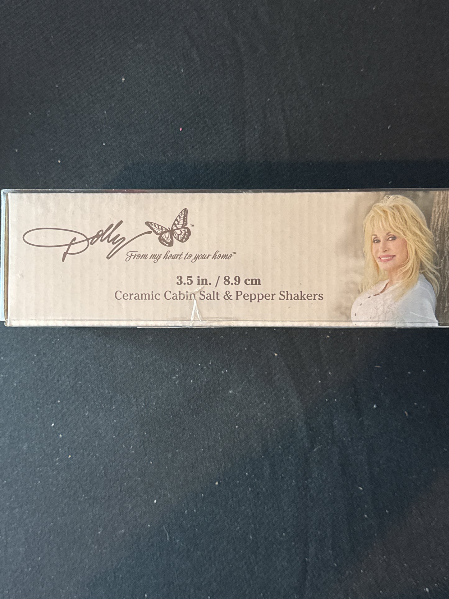 Dolly Parton Ceramic Cabin Salt & Pepper Shakers 3.5" Tall New in Box