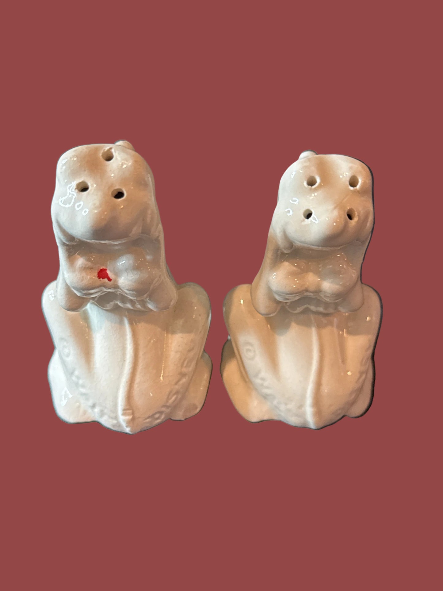 Vintage 1950s Disney Pluto Salt & Pepper Shakers 3.25" Tall