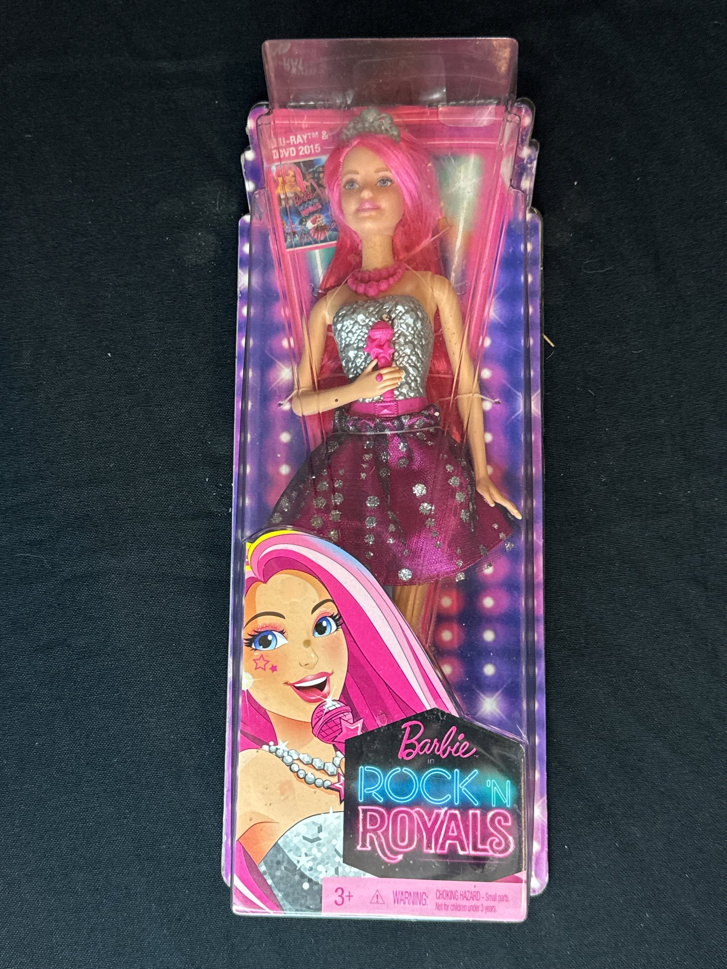 Barbie Rock 'N Royals Doll PInk Hair Microphone New in Box 2015