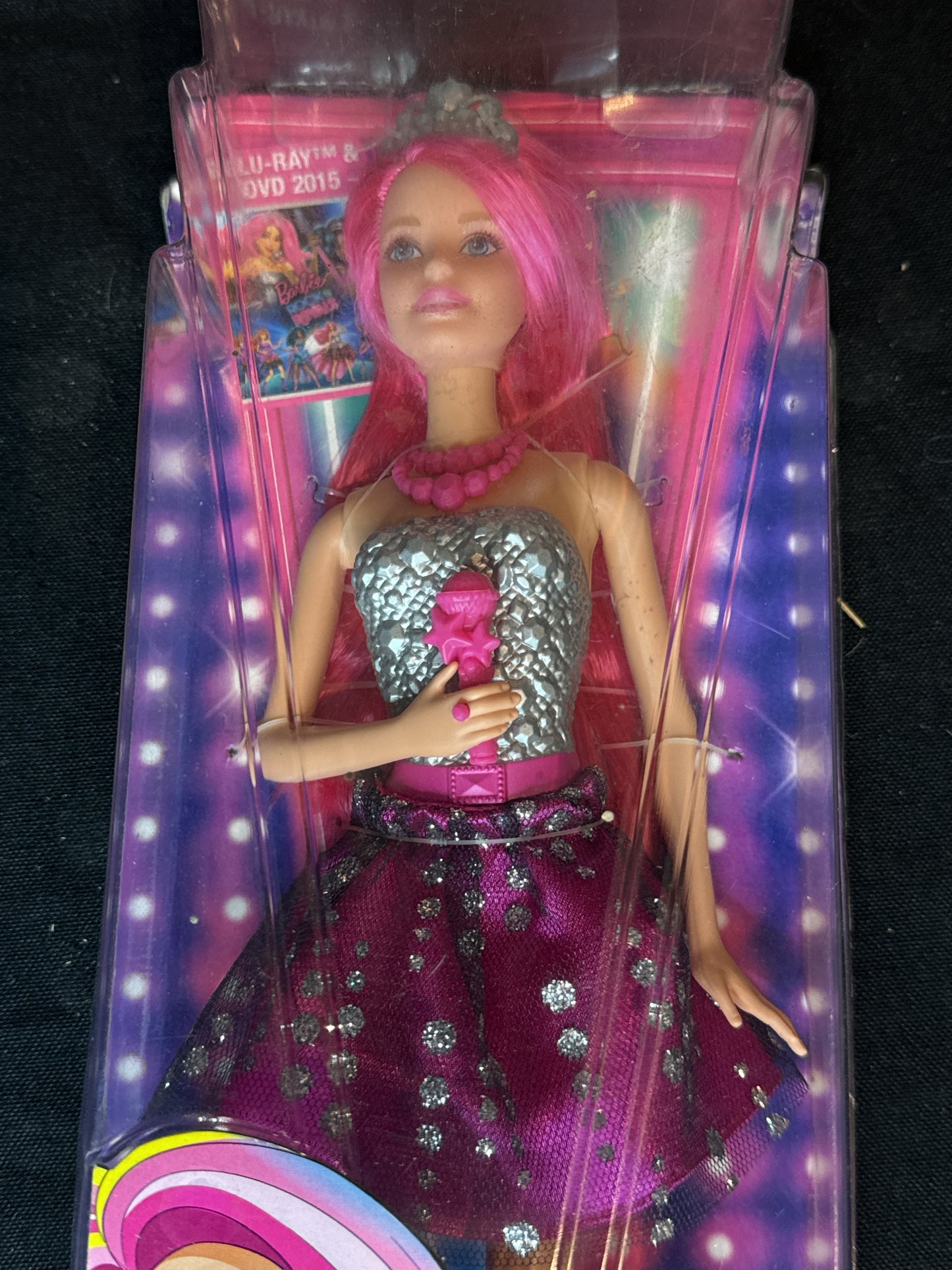 Barbie Rock 'N Royals Doll PInk Hair Microphone New in Box 2015