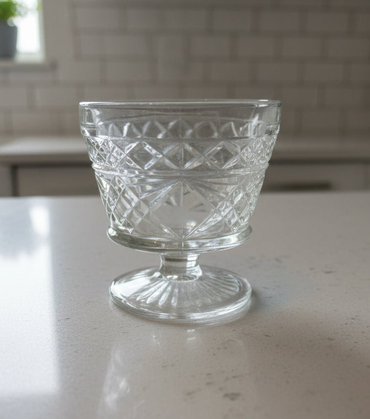 Big Top Peanut Butter by Hazel Atlas Champagne/Tall Sherbert Glass 3.75" Tall x 3.5" Across Top