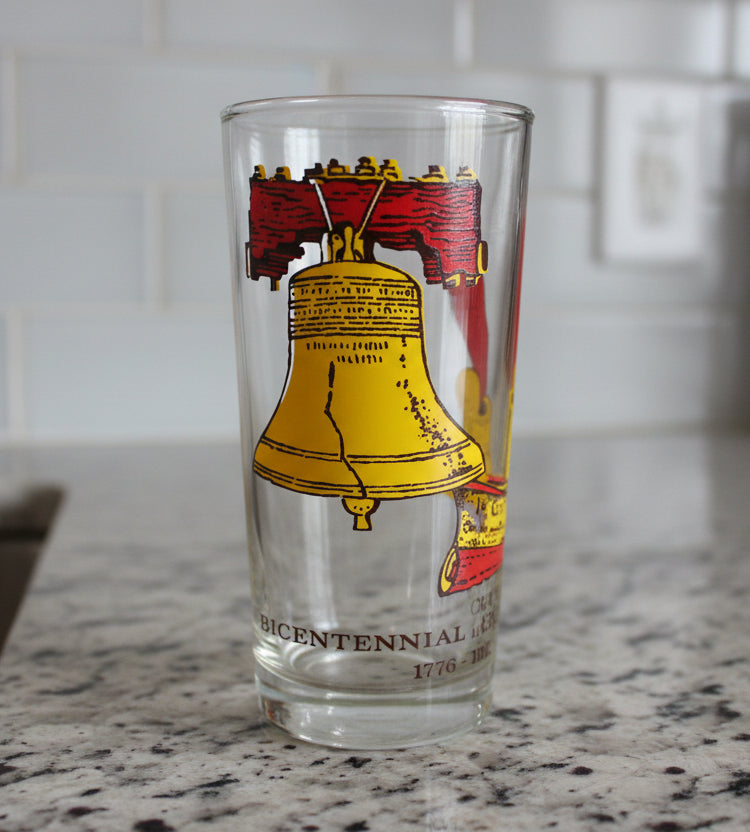 Vintage Bicentennial Celebration 1776-1976 Drinking Glass 5.75" Tall