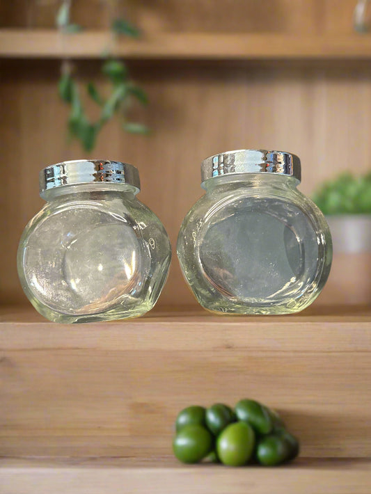 Ikea Rajtan Set of 2 Glass Spice Jars 5oz