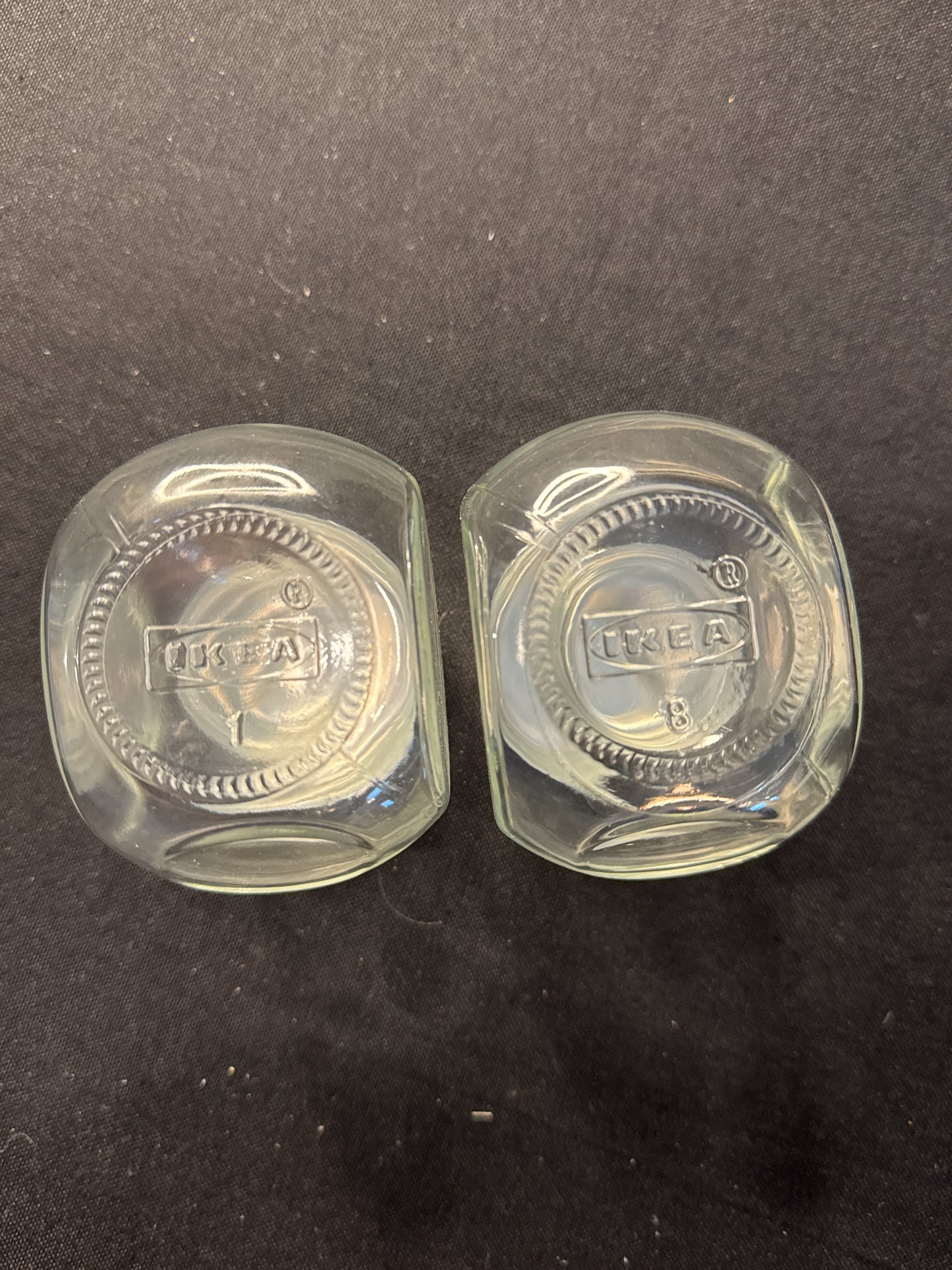 Ikea Rajtan Set of 2 Glass Spice Jars 5oz