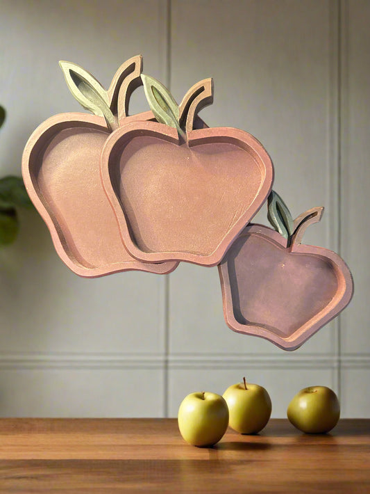 Apple Wooden Wall Decor 3 Different Sizes 6" 8" 10" Tall