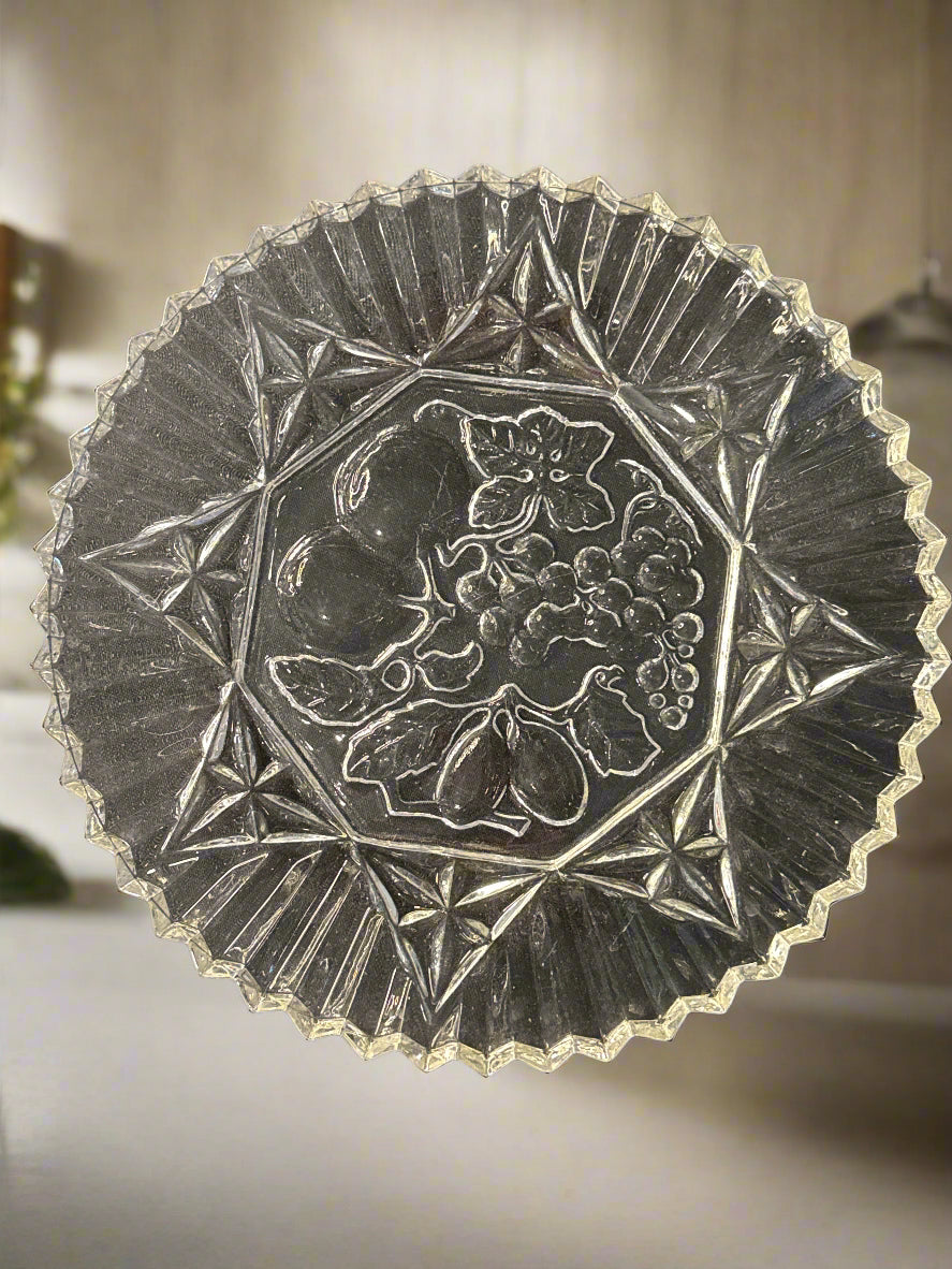 Federal Glass Pioneer Clear 11.5" Round Sandwich Platter Pressed Glass