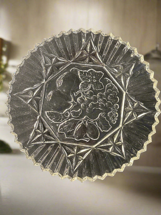 Federal Glass Pioneer Clear 11.5" Round Sandwich Platter Pressed Glass