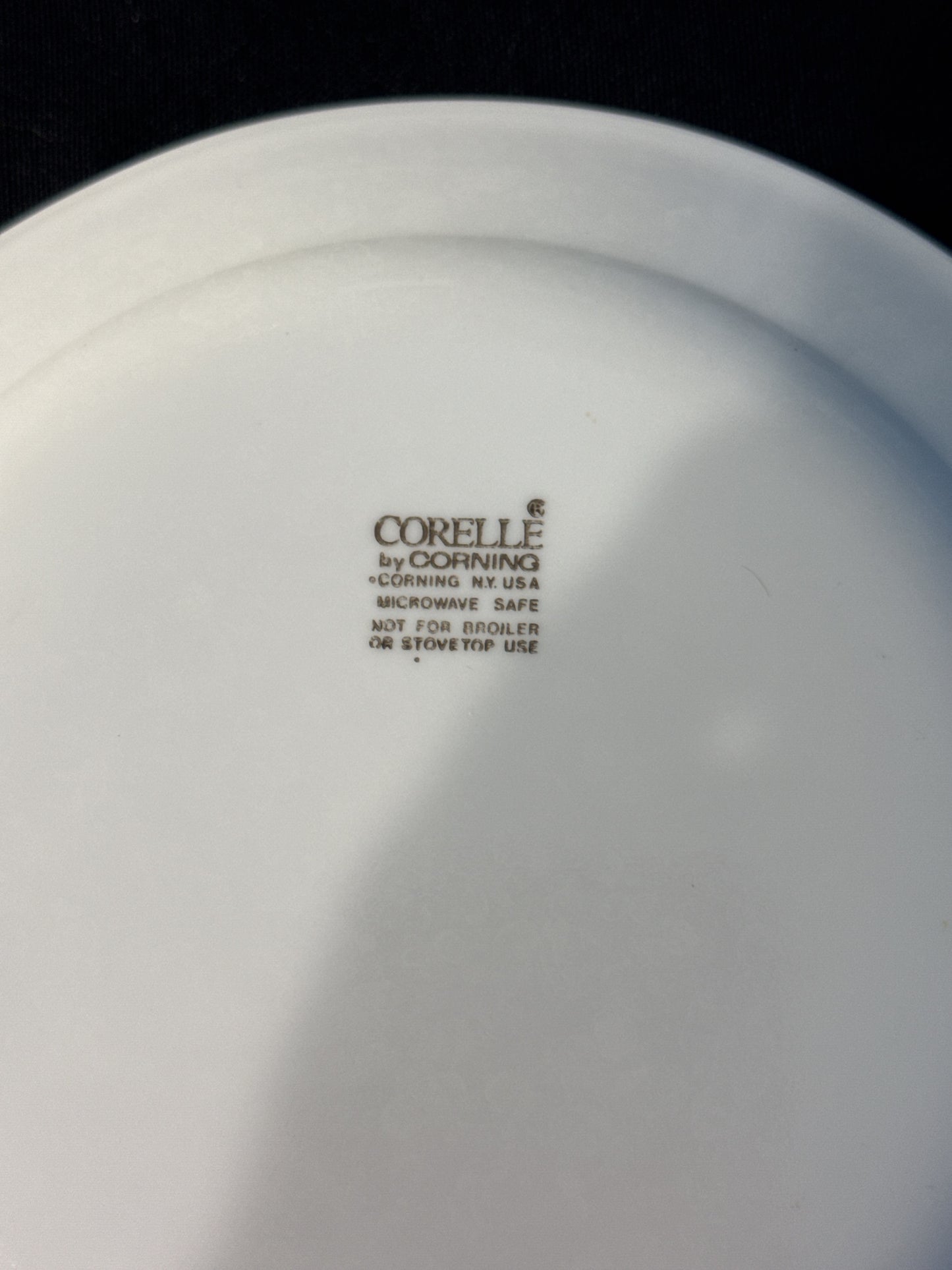 Set of 4 Corelle Queens Lace by Corning 7.25" Wide Blue and Gray Bands Gray Floral