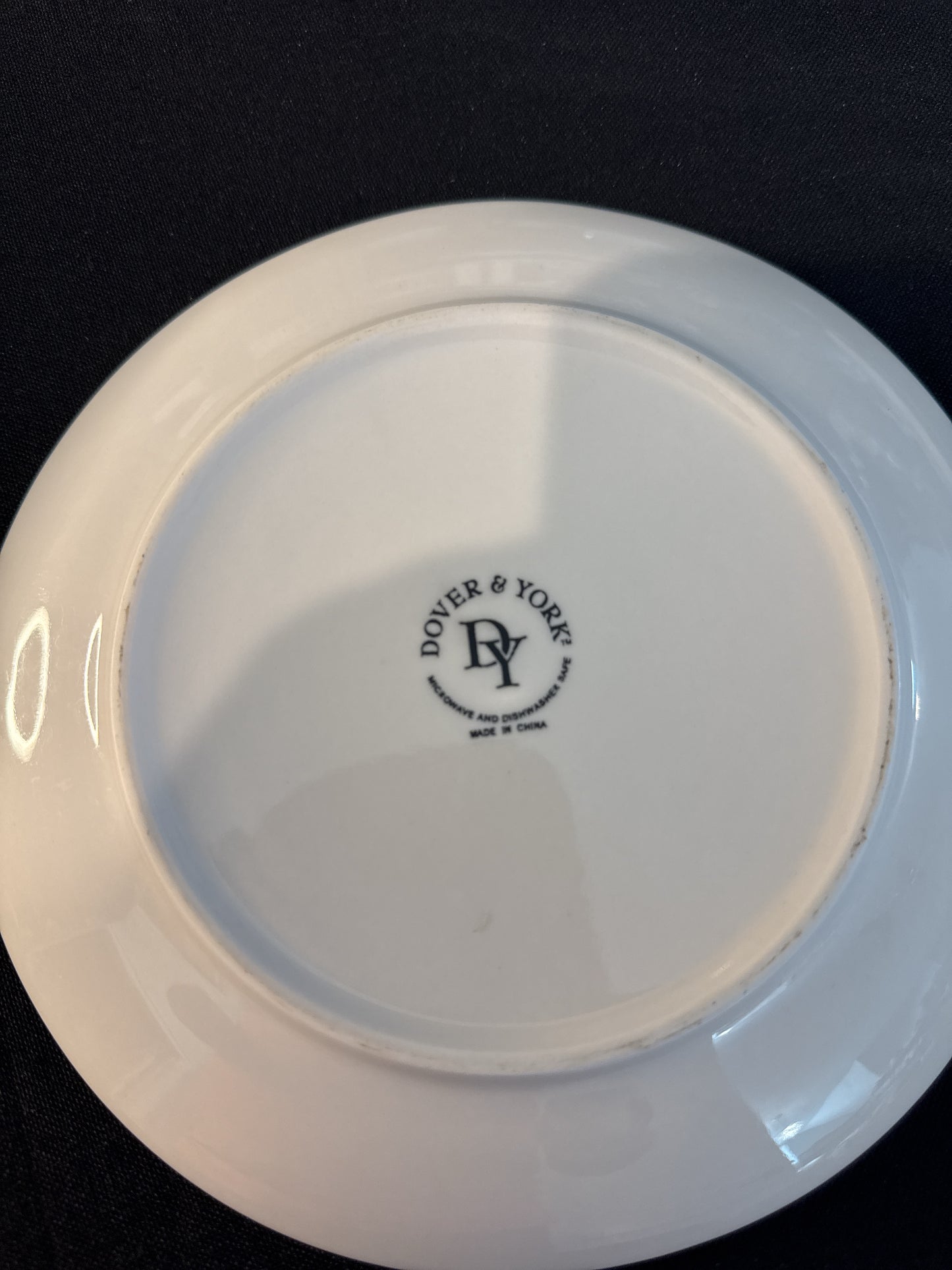 Set of 4 Dover & York Black & White Geometric Salad Plates 7.5" Wide Vintage 2000s