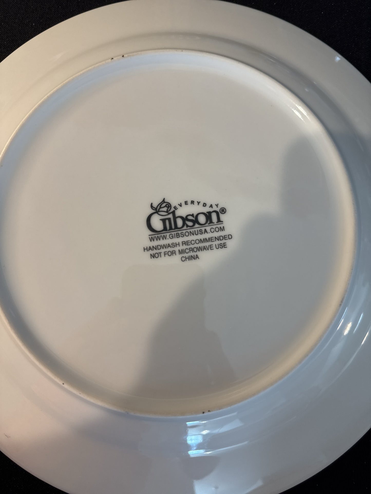 Set of 4 Gibson Elite Designs Studio Platinum 10 5/8" Wide Dinner Plates Platinum Trim