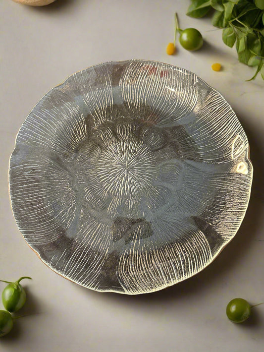 Fleur by Arcoroc 7.5" Salad Plate Glass Clear Raised Petal Leaves